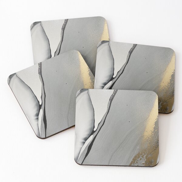 Item preview, Abstract Fluid Gray and Gold Art designed and sold by BONBcreative.