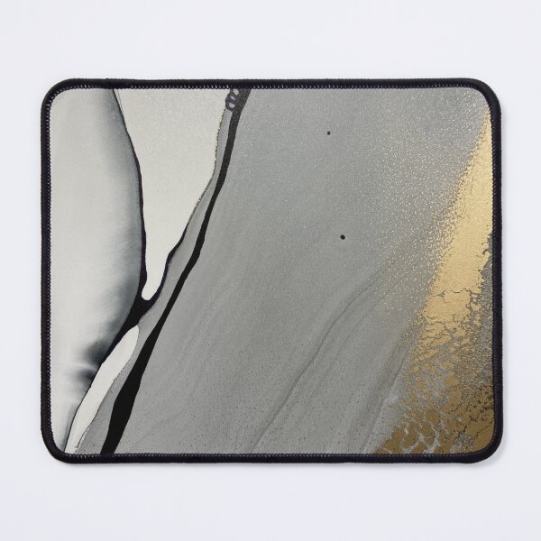 Item preview, Abstract Fluid Gray and Gold Art designed and sold by BONBcreative.