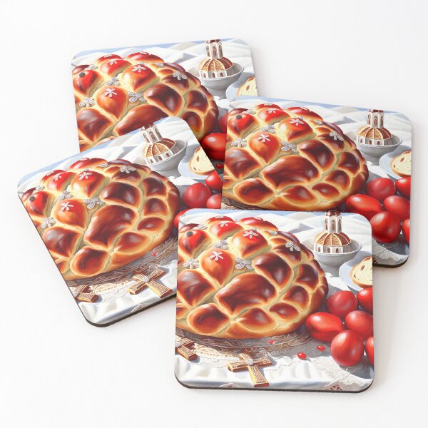 Item preview, Greek Tsoureki Easter Bread With Red Eggs designed and sold by daphsam.
