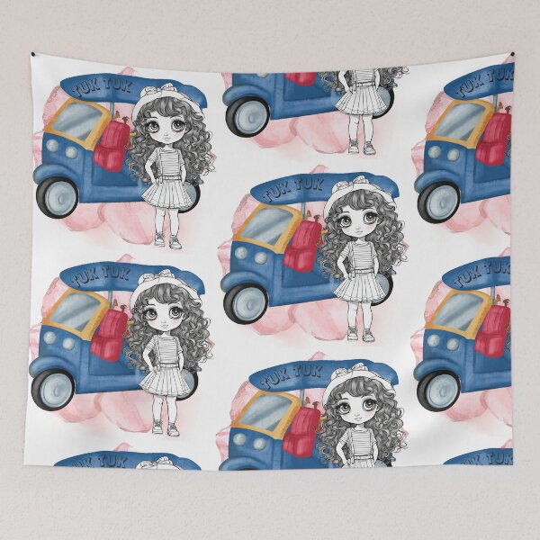 Item preview, Cute Girl With TUK TUK designed and sold by ChenEngEng.