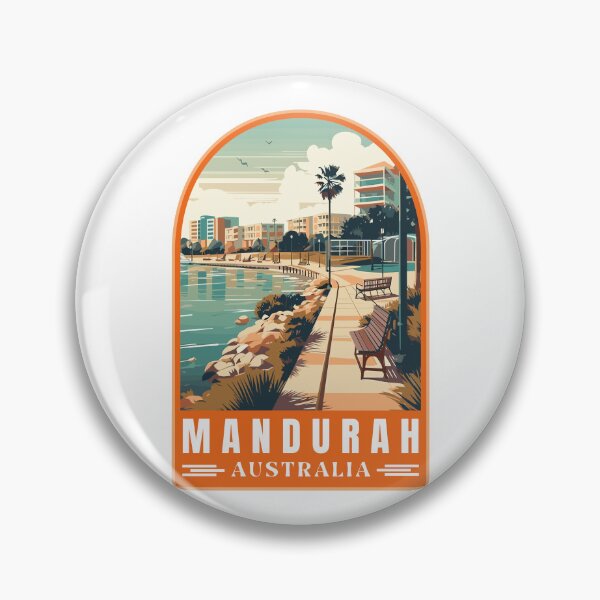 Item preview, Retro Mandurah in Western Australia Vector Art Travel Landscape designed and sold by MaateoDesign.