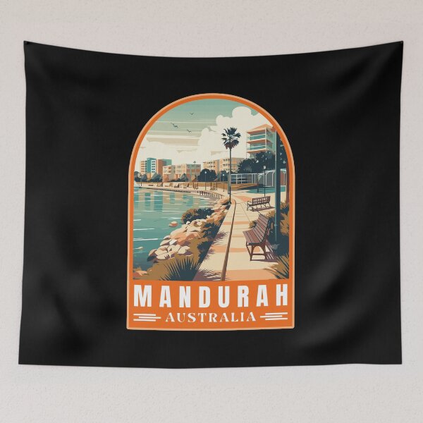 Item preview, Retro Mandurah in Western Australia Vector Art Travel Landscape designed and sold by MaateoDesign.