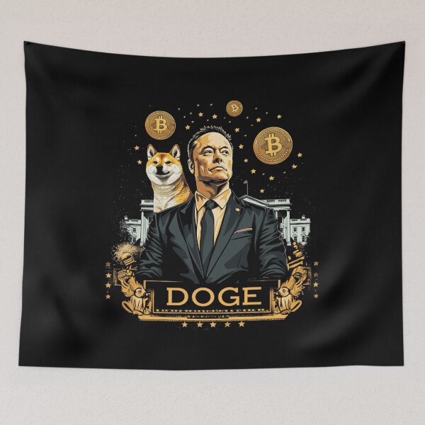 Item preview, Elon Musk DOGE Shiba Inu Dogecoin Bitcoin Arte designed and sold by LostSolace.