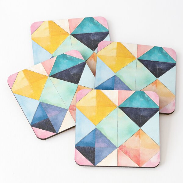 Item preview, Geometric pastel diamonds in watercolor look designed and sold by MindKunst.