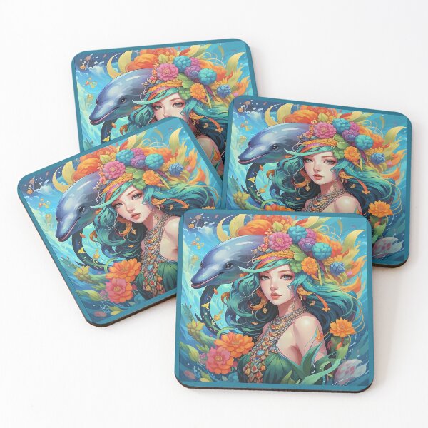 Item preview, Girl and dolphin in the ocean.  designed and sold by Natalia-Vlad.