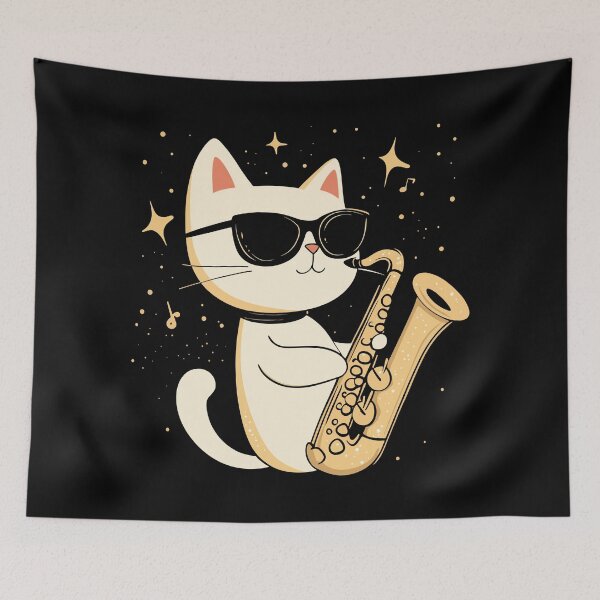 Item preview, Saxophone Cat designed and sold by YalenArt.