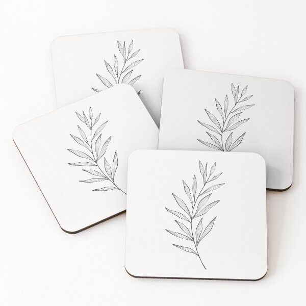 Item preview, Botanical line art. Delicate plant illustration. Leaf branch drawing. designed and sold by PAPER MOON art & design.