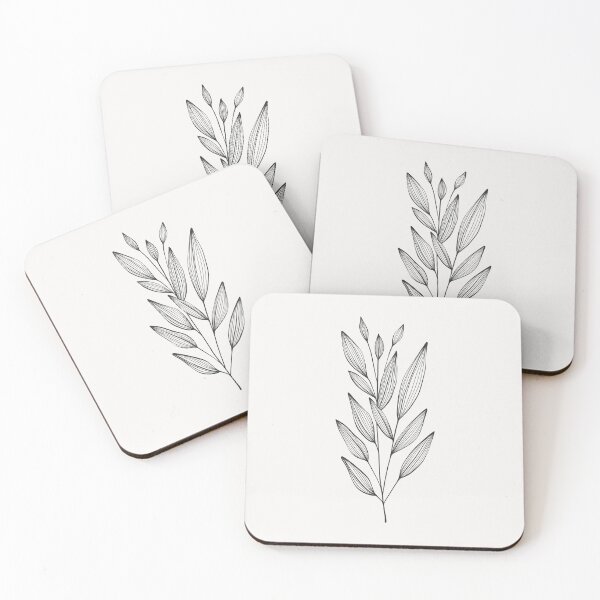 Item preview, Leaf branch drawing. Botanical line art. Plant illustration. designed and sold by PAPER MOON art & design.