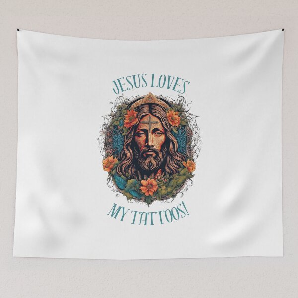 Artikelvorschau, Unisex Jesus liebt meine Tattoos! entworfen und verkauft von NicMacTees.