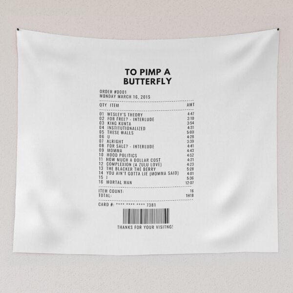 Item preview, To Pimp A Butterfly receipt designed and sold by 1xstonee-shop.