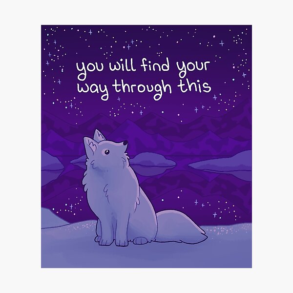 Item preview, "You Will Find Your Way" Starry Sky Arctic Fox designed and sold by thelatestkate.