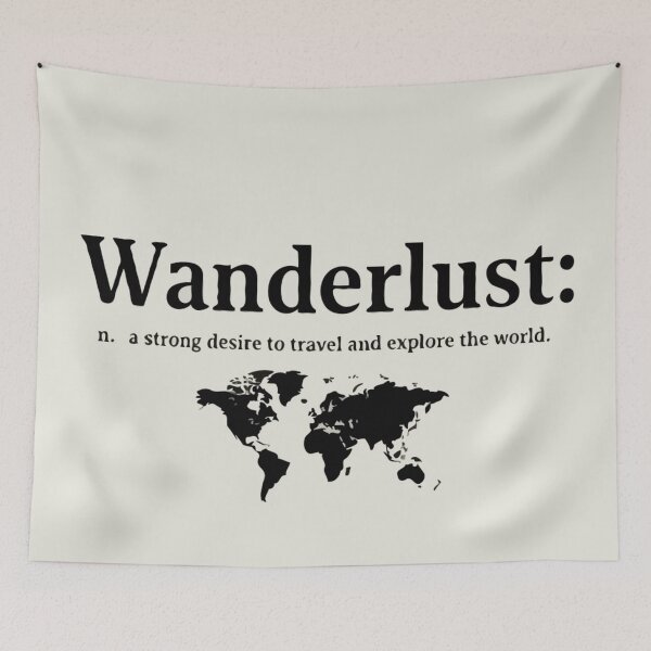 Artikelvorschau, Wanderlust – Minimalistisches, vom Reisen inspiriertes Typografie-Design entworfen und verkauft von Collision19.