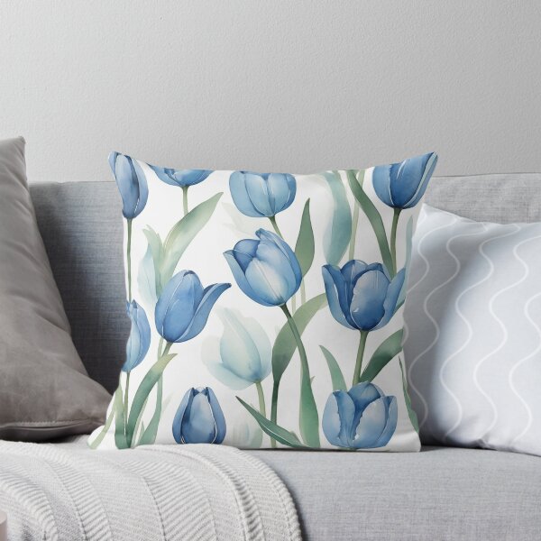 Aperçu de l'œuvre Tulipe bleue à l'aquarelle créée et vendue par NacreArt.