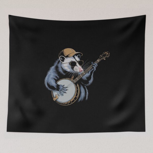 Item preview, Funny Opossum Playing Banjo designed and sold by GRABAPSHOP.