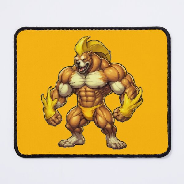 Item preview, pixel dog banana with muscular arms designed and sold by DrMerlin.
