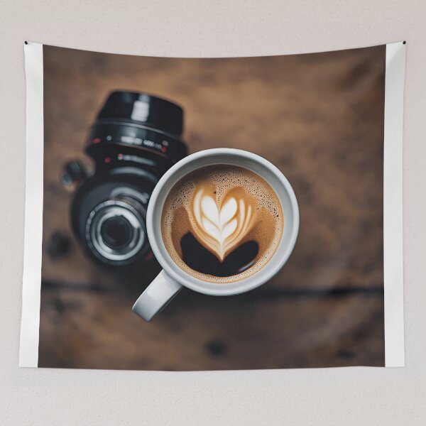 Item preview, A captivating design that blends the rich, warm essence of coffee with the artistry of a camera designed and sold by ArtifyStudioo.