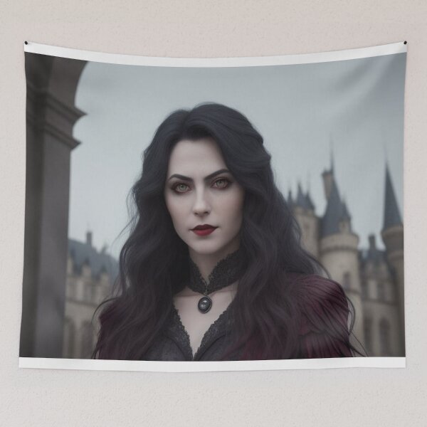 Item preview, Vampire Gothic Girl Behind Castle designed and sold by highplacidity.