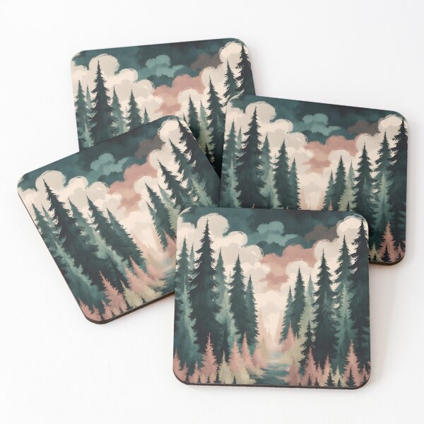 Item preview, Foggy Pine Tree Forest Nature Outdoors Hiking Camping designed and sold by thecatcouch.