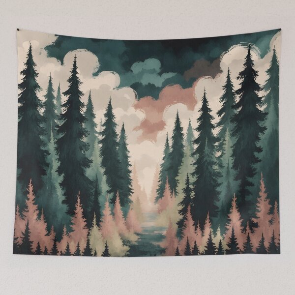 Item preview, Foggy Pine Tree Forest Nature Outdoors Hiking Camping designed and sold by thecatcouch.