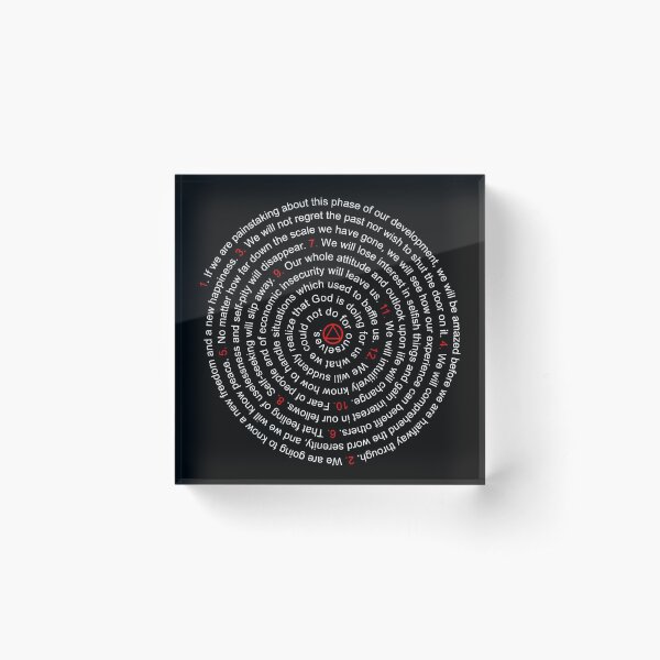 The 12 Promises Alcoholic Anonymous Advocacy Acrylic Block