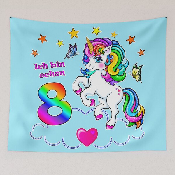 Item preview, Unicorn Birthday 8 Years designed and sold by LESSILU.