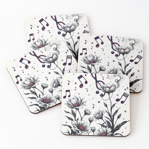 Item preview, Surreal Digital Art Fantasy Musical Notes Art Floral Decor  designed and sold by HardToFindMerchandise.