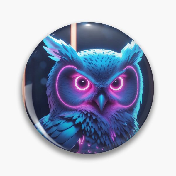Item preview, Cybernetic Neon Owl in Futuristic Forest designed and sold by ElmoCreates.