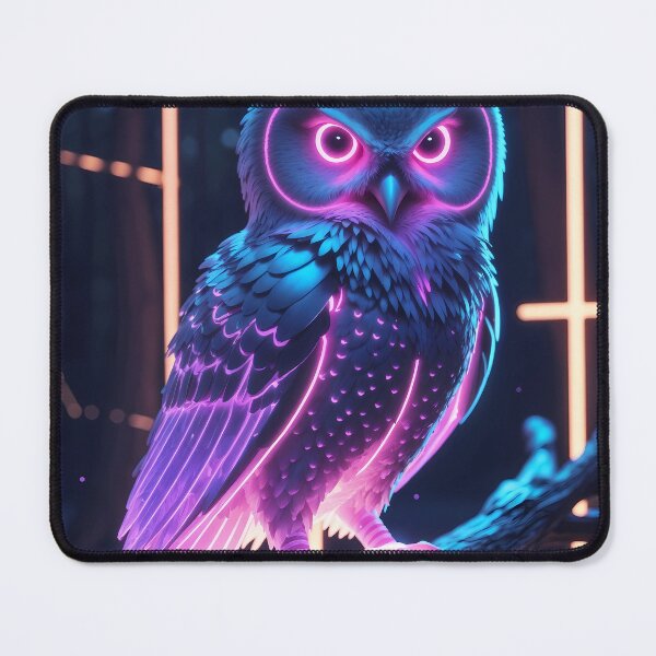 Item preview, Cybernetic Neon Owl in Futuristic Forest designed and sold by ElmoCreates.