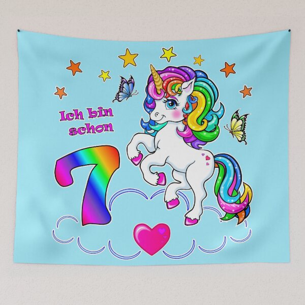 Item preview, Unicorn Birthday 7 Years designed and sold by LESSILU.