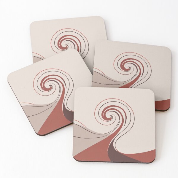 Item preview, A design of a swirling linear pattern set against a muted background of beige and red tones. designed and sold by HEMRO.