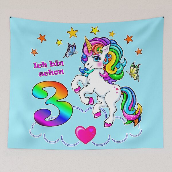 Item preview, Unicorn Birthday 3 Years designed and sold by LESSILU.