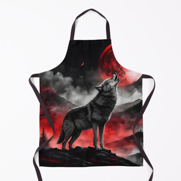 Item preview, Red full moon with a wolf designed and sold by GothicRubette.