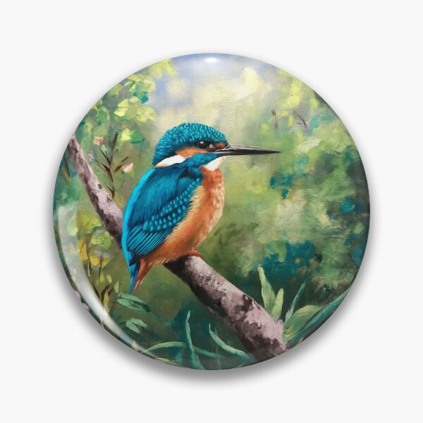 Item preview, Oil Painting of a Eurasian Kingfisher - Bird Stickers  designed and sold by Chrisjeffries24.