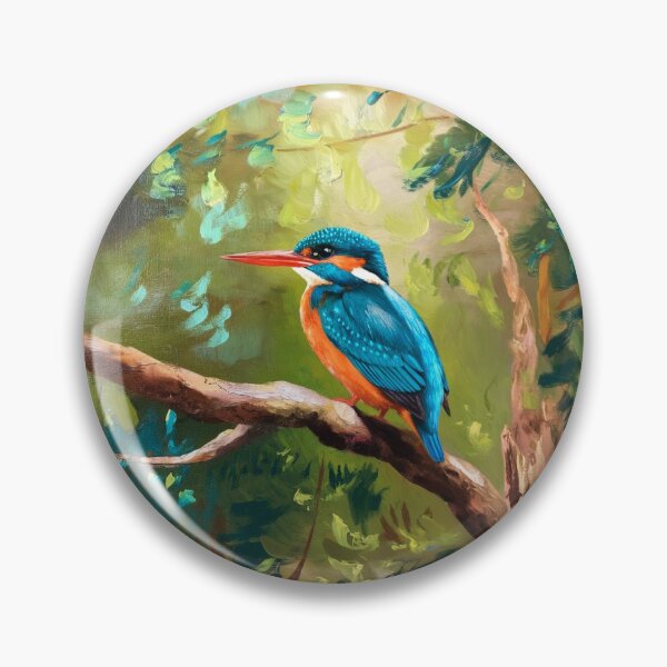 Item preview, Oil Painting of a Eurasian Kingfisher - Bird Stickers  designed and sold by Chrisjeffries24.