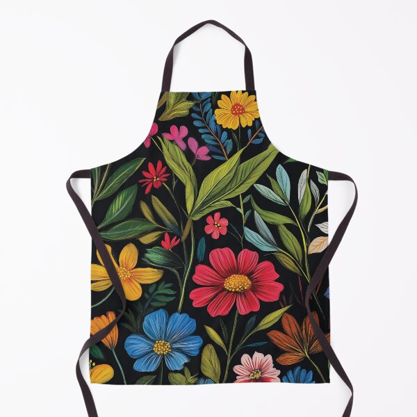 Item preview, A vibrant and intricately detailed arrangement of various flowers and leaves set against a bold black background. designed and sold by HEMRO.