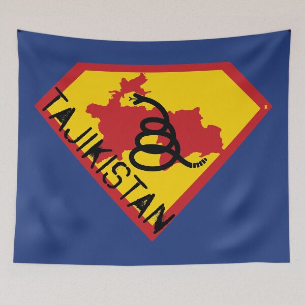 Item preview, TAJIKISTAN Spell Out - Freedom Is The Superpower - Modern Gadsden Snake Flag - Dont Tread On Me SUPERHERO design designed and sold by pelagio.