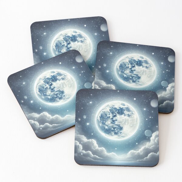 Item preview, A beautiful and glowing full moon in a clear night sky designed and sold by CrrHen1.