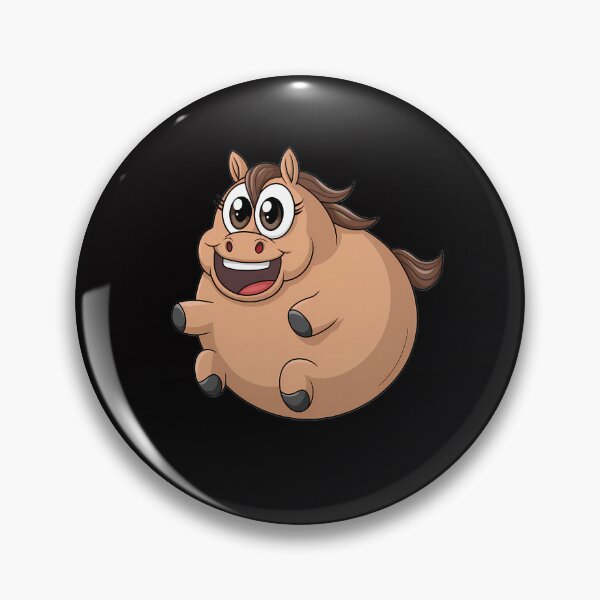 Item preview, Chubby Cartoon Horse with Playful Expression designed and sold by CoolCrazyQuirky.