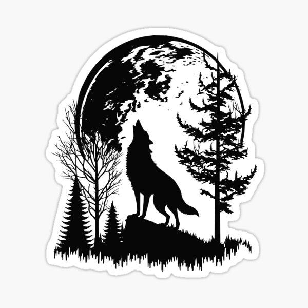 Item preview, Wolf Howling at Moon in Wilderness designed and sold by DynastyCraft.