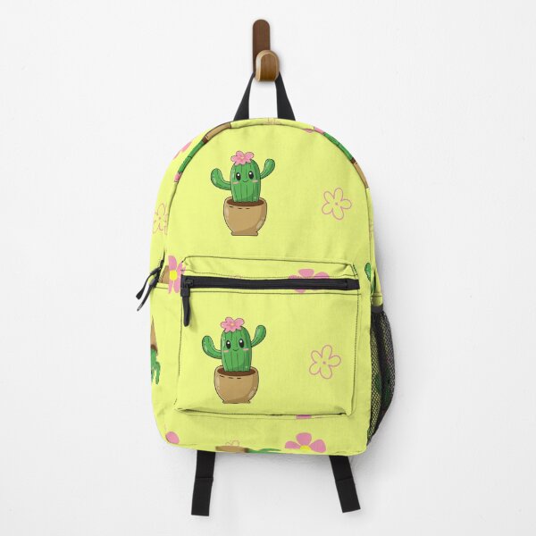 Item preview, Cute Cactus and Pink Flower in Yellow Color designed and sold by HoneyBlizz.