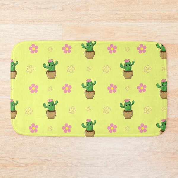 Item preview, Cute Cactus and Pink Flower in Yellow Color designed and sold by HoneyBlizz.
