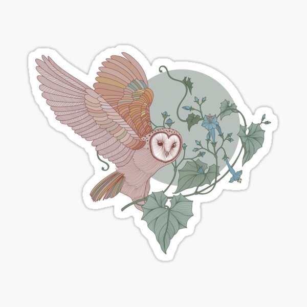 Moon Barn Owl Sticker