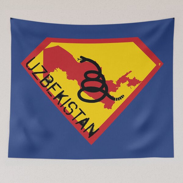 Item preview, UZBEKISTAN Spell Out - Freedom Is The Superpower - Modern Gadsden Snake Flag - Dont Tread On Me SUPERHERO design designed and sold by pelagio.