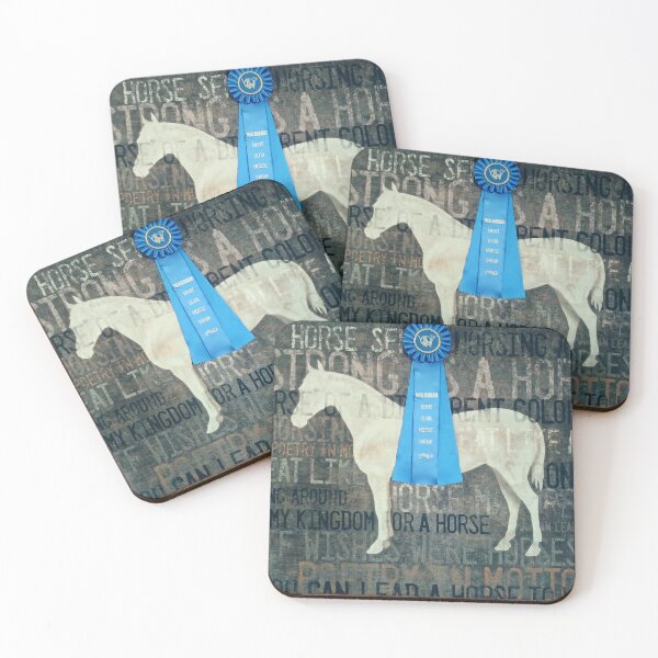 Item preview, Blue ribbon white horse print designed and sold by AnnaB264.