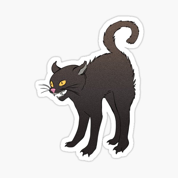 Spooky Scary Black Cat Sticker