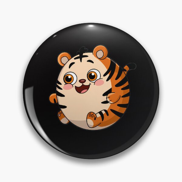 Item preview, Chubby Cartoon Tiger with Playful Expression designed and sold by CoolCrazyQuirky.