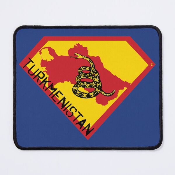 Item preview, TURKMENISTAN Spell Out - Freedom Is The Superpower - Gadsden Snake Flag - Dont Tread On Me SUPERHERO design designed and sold by pelagio.