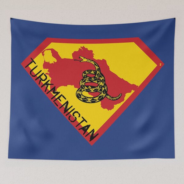 Item preview, TURKMENISTAN Spell Out - Freedom Is The Superpower -  Gadsden Snake Flag - Dont Tread On Me SUPERHERO design designed and sold by pelagio.