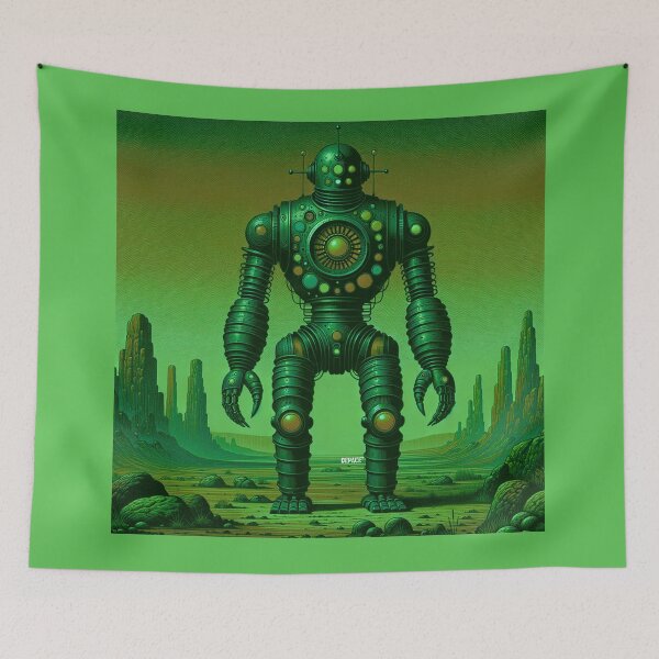 Item preview, Print of Vintage Robot in Kelly Green Desert - dePace' designed and sold by mrpropcake.