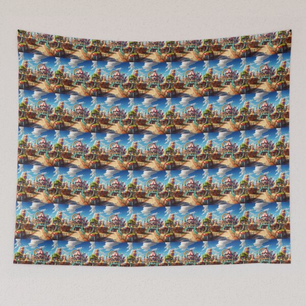 Item preview, Fantasy Happy Fun Clown Circus  Bright Rainbow Surreal Theme Park  designed and sold by RainbowDoveShop.
